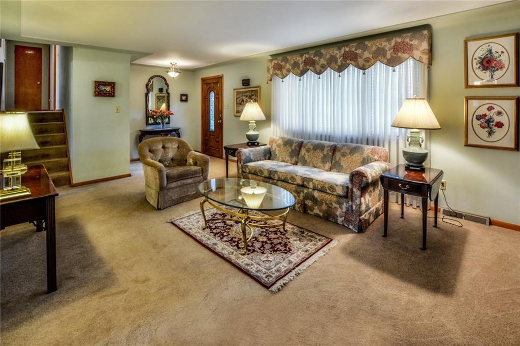 1289 Low Grade Road Harwick, PA 15049 - Photo 2 of 19 This spacious Living room with newly cleaned carpeting provides an open, easy to entertain floor plan. The front door and screen have recently been replaced.