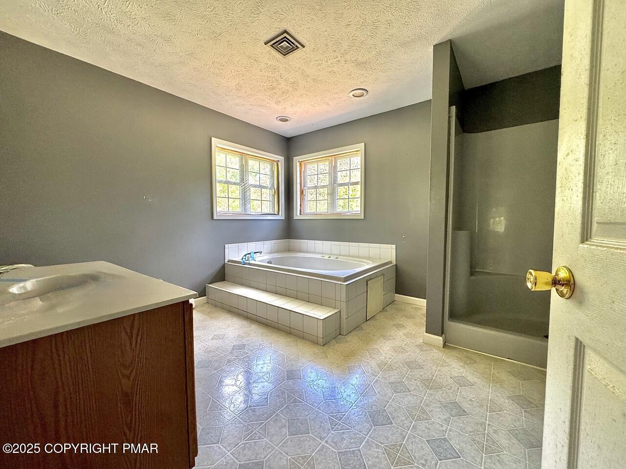 436 Cranberry Creek Road Cresco, PA 18326 - Photo 14 of 26 a spacious bathroom with a tub sink and shower