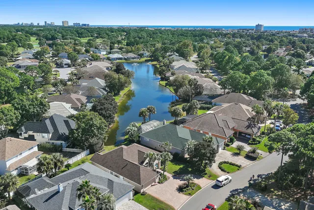 an aerial view of multiple house
