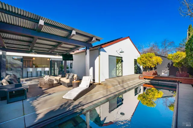 a living room with furniture