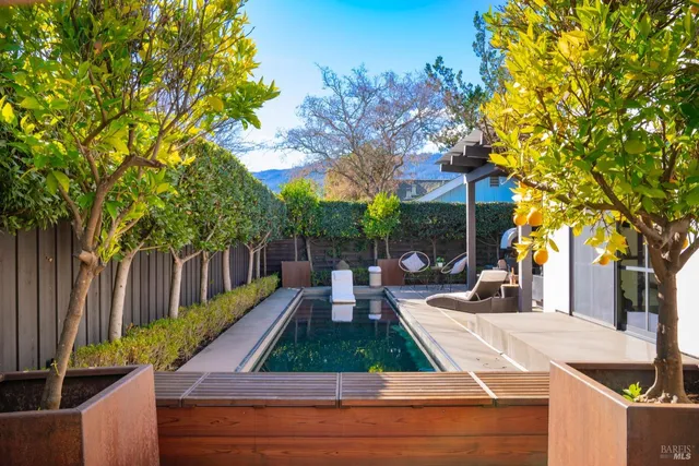 a view of an outdoor space with seating