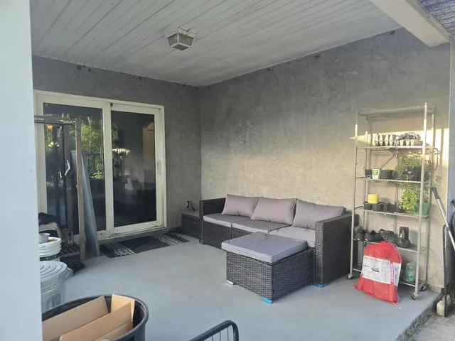 a living room with furniture