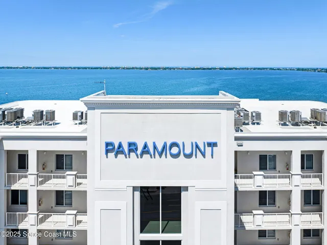 a view of building with an ocean view