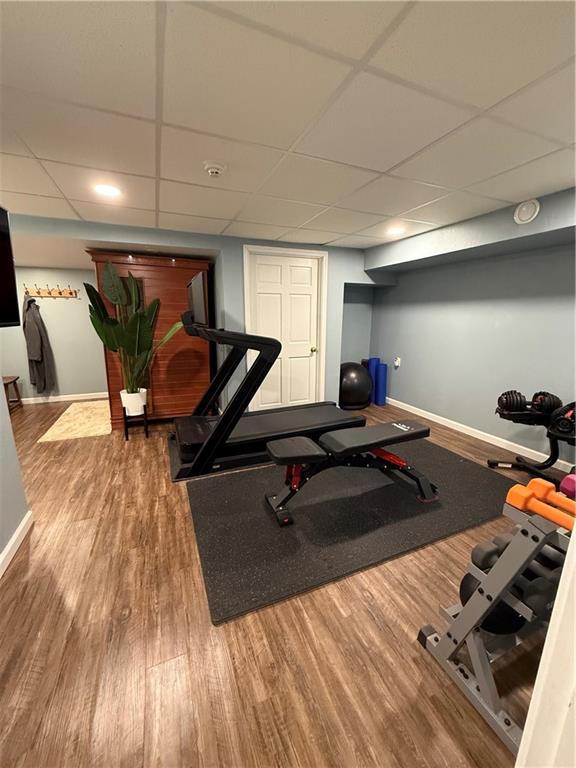 160 Cornman Road Templeton, PA 16259 - Photo 49 of 50 a room with gym equipment and wooden floor