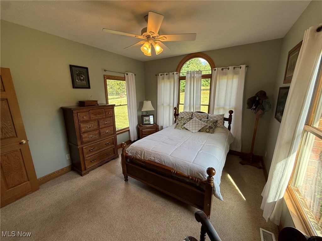 2178 Pleasant Valley Road Northeast New Philadelphia, OH 44663 - Photo 23 of 50 Carpeted bedroom featuring baseboards and a ceiling fan