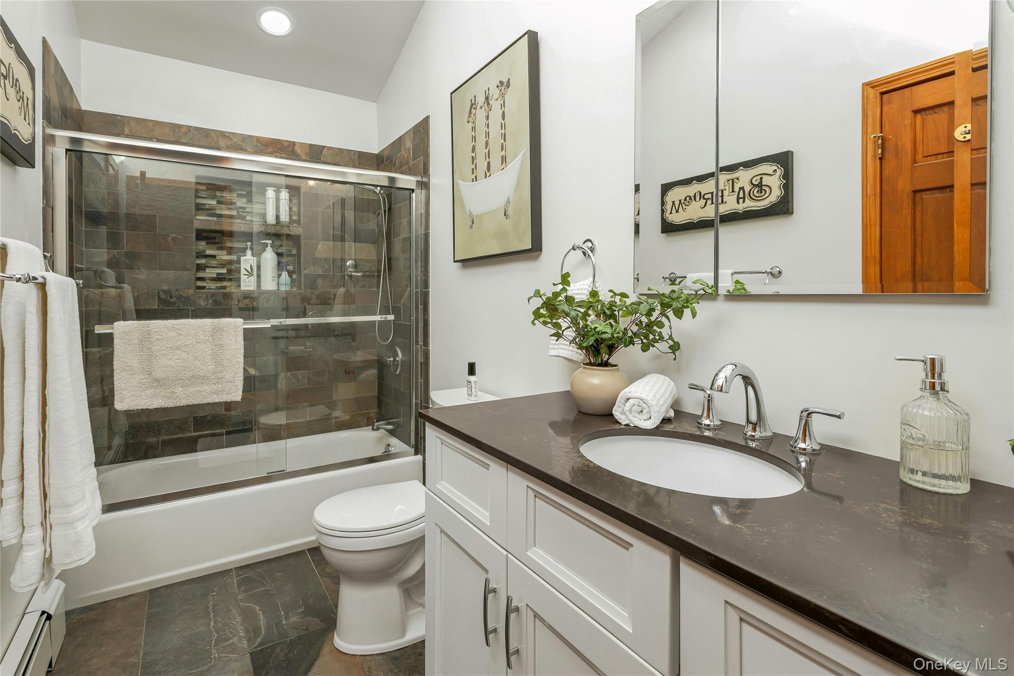 204 Cherry Hill Road Carmel, NY 10512 - Photo 13 of 36 a bathroom with a granite countertop sink toilet and shower