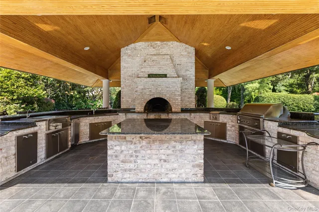 a view of kitchen with outdoor living space