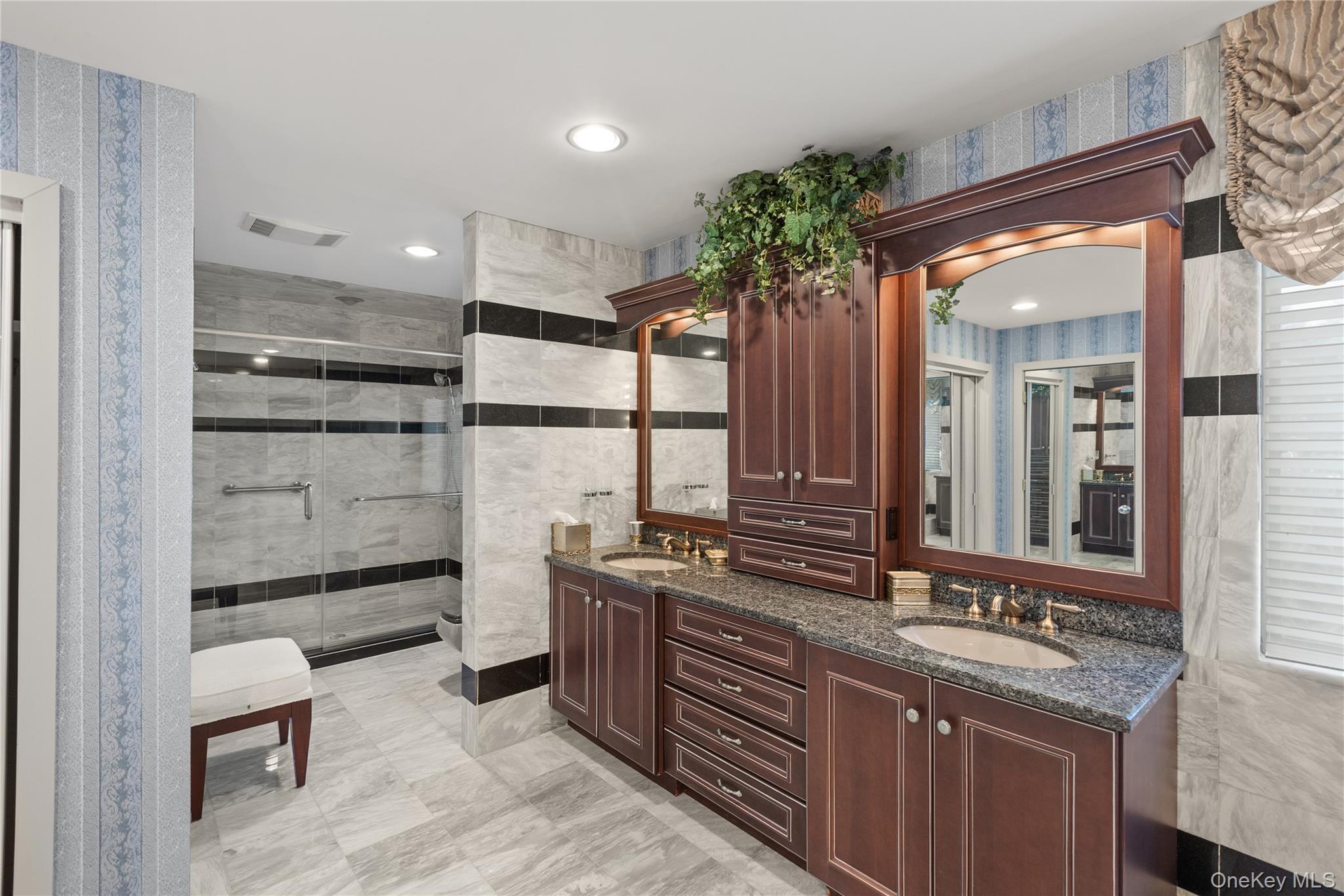 294 Half Hollow Road Dix Hills, NY 11746 - Photo 36 of 44 a kitchen with granite countertop a sink and a refrigerator