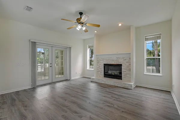 an aerial view of residential building with outdoor space