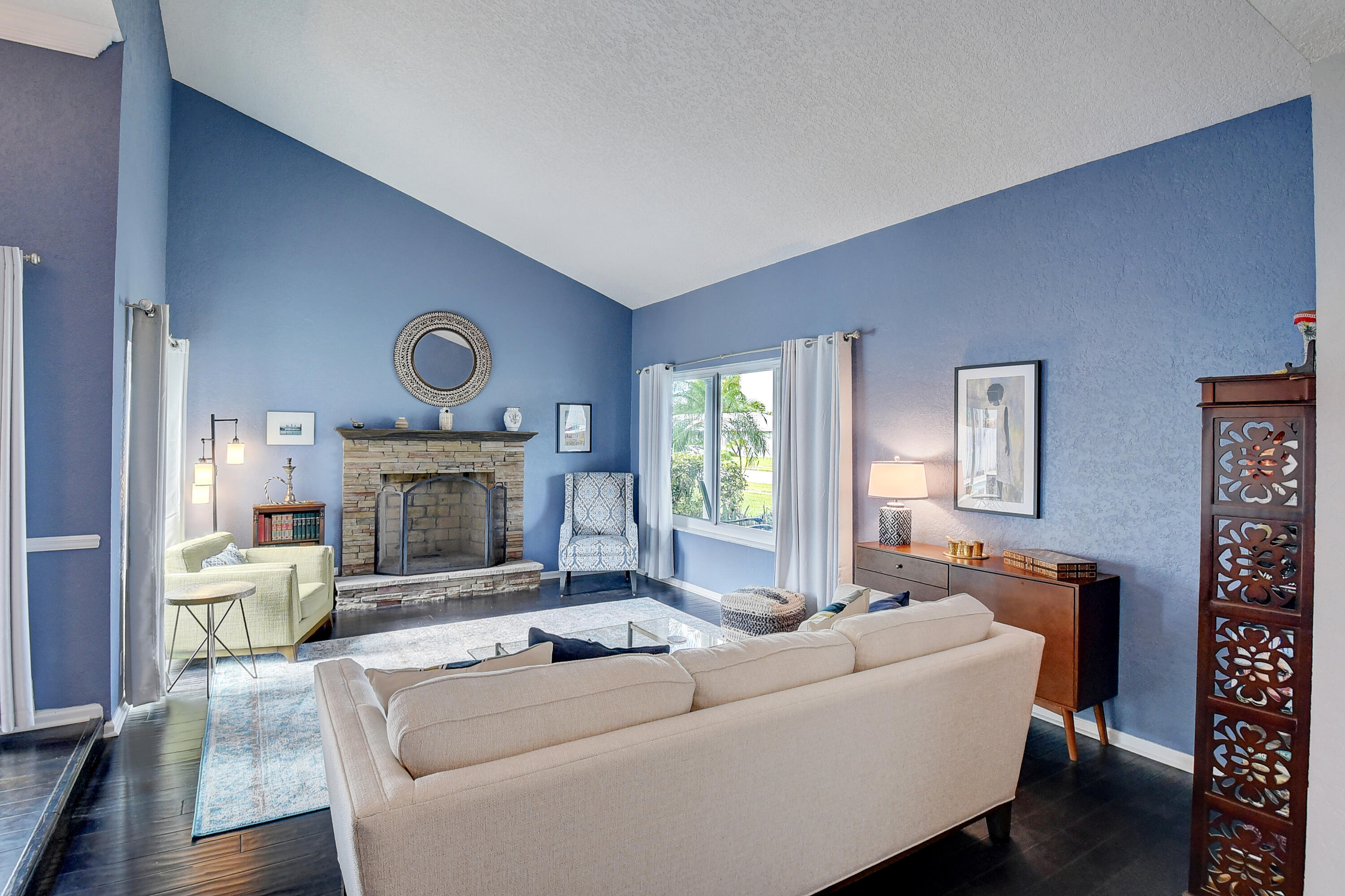 1424 Southwest 13th Street Boca Raton, FL 33486 - Photo 12 of 35 Living Room with Fireplace
