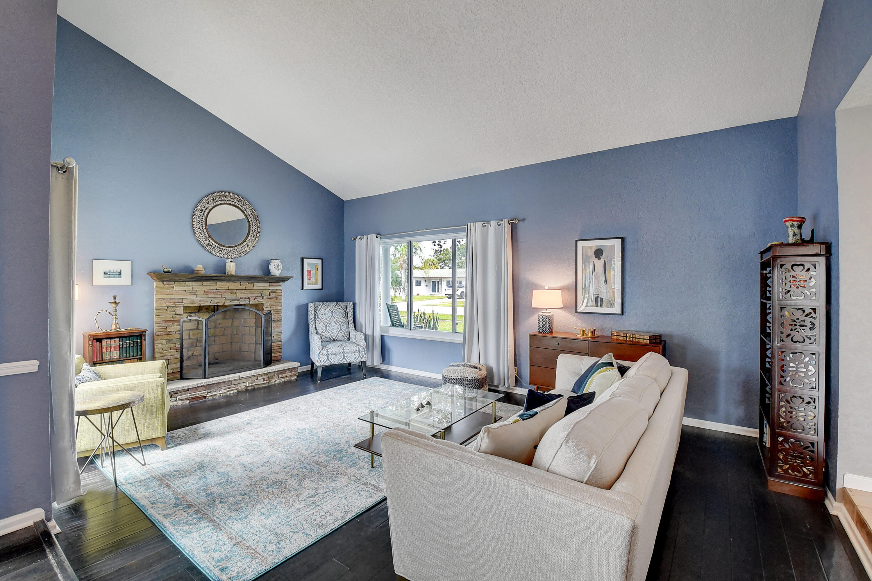 1424 Southwest 13th Street Boca Raton, FL 33486 - Photo 13 of 35 Living Room with Fireplace
