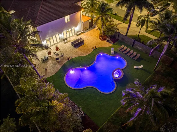 a view of outdoor space with swimming pool