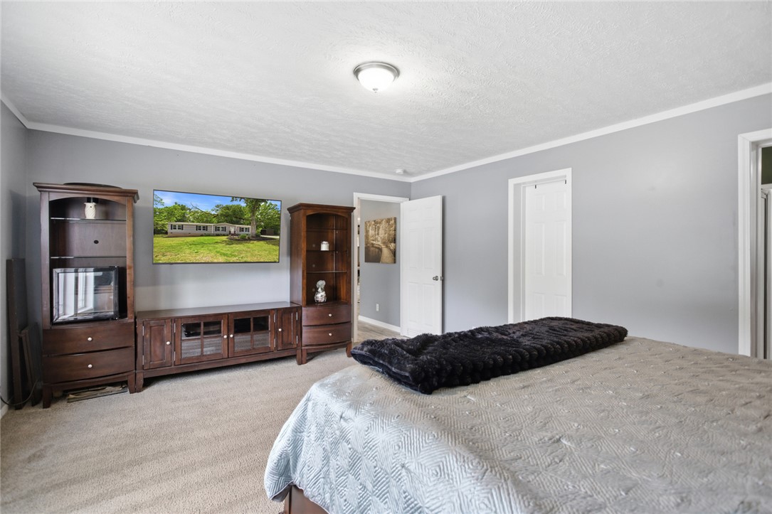 119 Fruit Mountain Road Easley, SC 29640 - Photo 31 of 31 This inviting bedroom features soft carpet and bright doors, creating a serene and comfortable retreat.