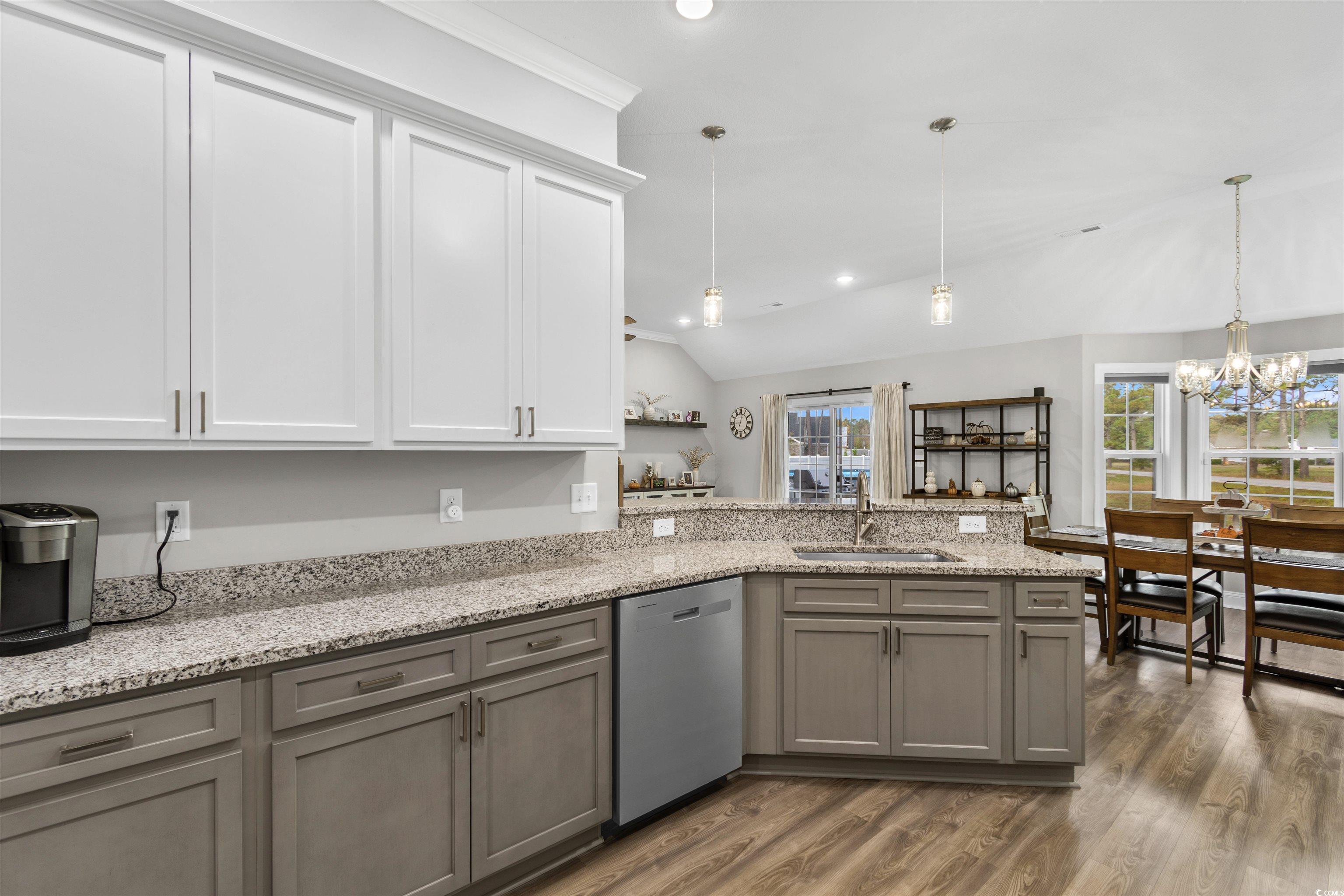 2299 Vaught Road Galivants Ferry, SC 29544 - Photo 12 of 40 Kitchen featuring decorative light fixtures, dark