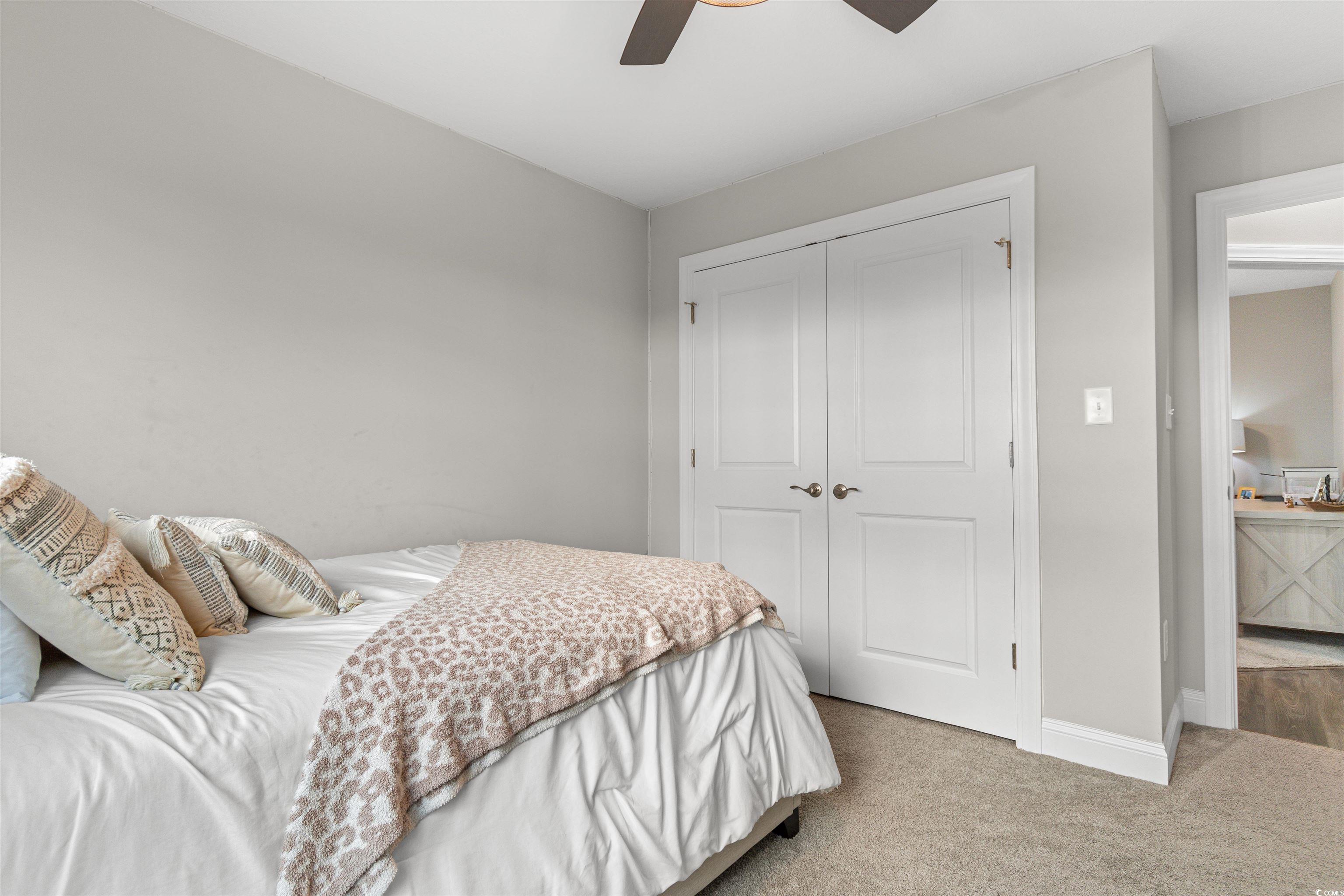 2299 Vaught Road Galivants Ferry, SC 29544 - Photo 24 of 40 Bedroom with a closet, carpet, and ceiling fan