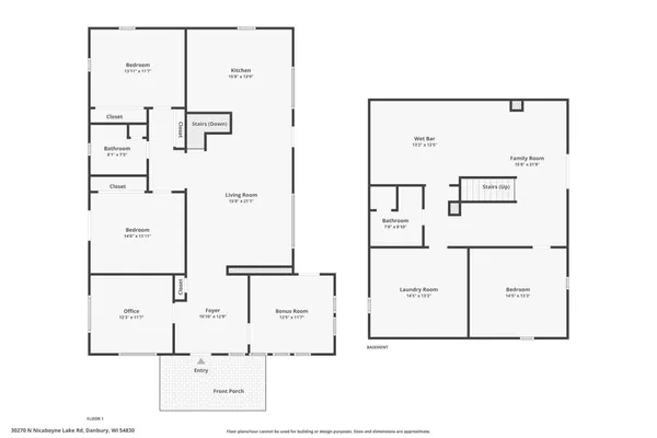 $225,000 | 30270 North Nicaboyne Lake Road, Danbury, WI 54830