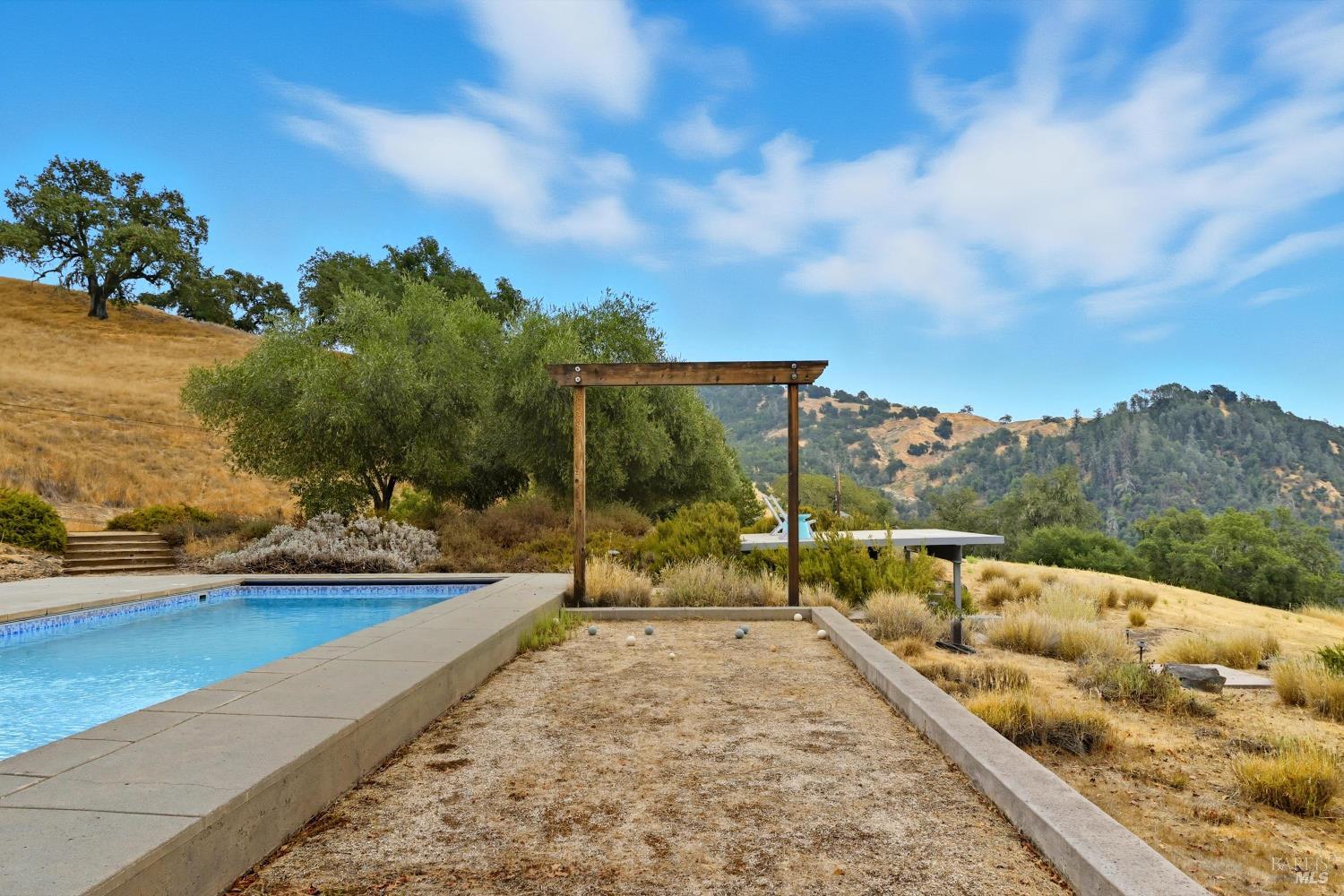 31000 Pine Mountain Road Cloverdale, CA 95425 - Photo 51 of 61 Bocce court set beside the pool area, perfectly positioned to enjoy sweeping valley views.