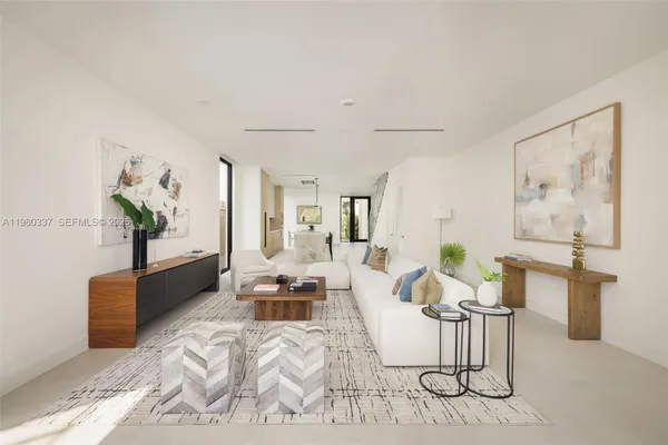 a living room with furniture