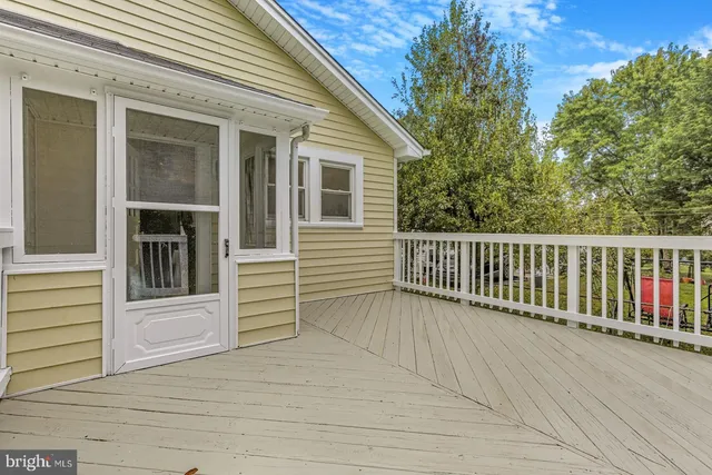 a view of a wooden deck