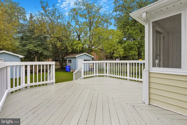 a view of a wooden deck