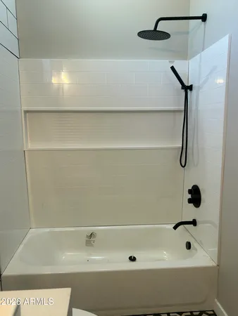 a bathroom with a tub