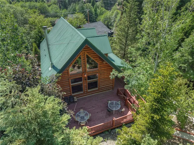 an aerial view of a house