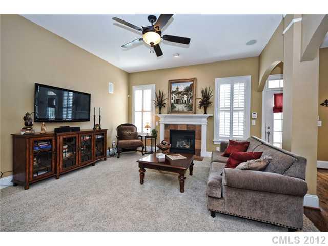 419 Bull Finch Bend Fort Mill, SC 29708 - Photo 5 of 16 a living room with furniture a fireplace and a flat screen tv