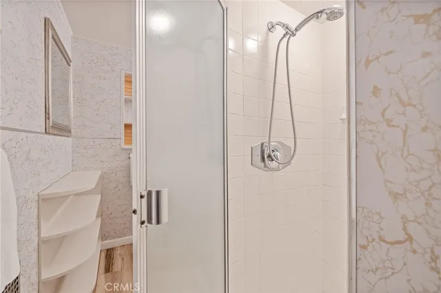 a bathroom with a shower
