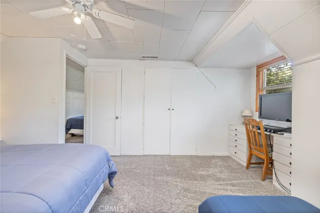 a view of a lake with mountain