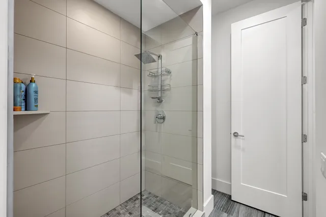 a bathroom with a shower