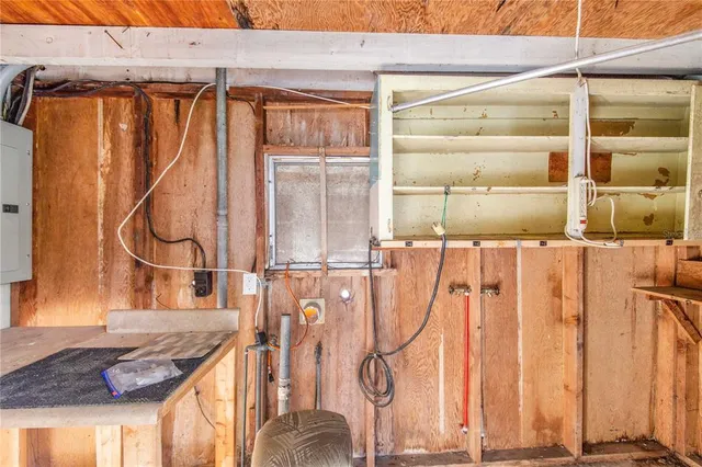 a view of a swimming pool with a yard