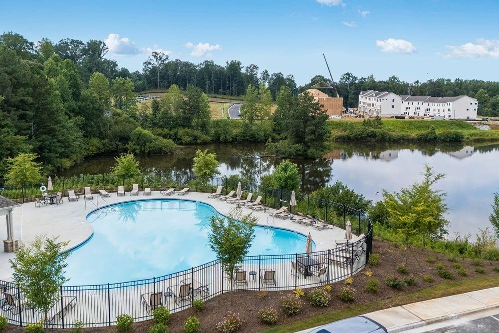 66 Wilder Ridge Way Lawrenceville, GA 30044 - Photo 38 of 44 an aerial view of residential house with outdoor space and lake view