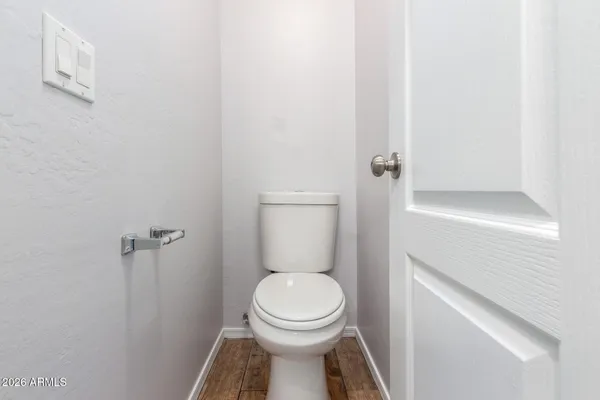 a view of small space with racks on the wall