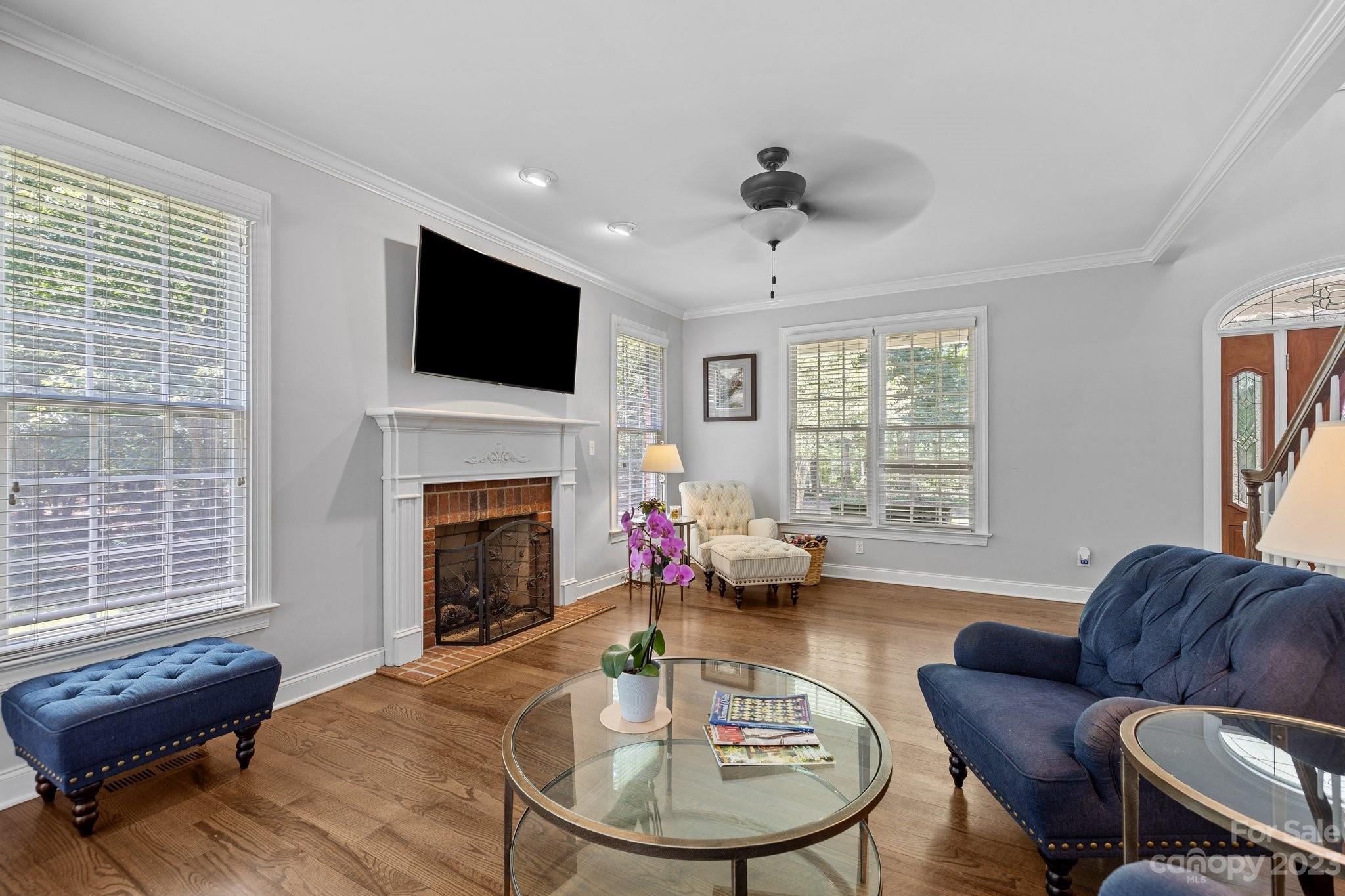 1300 Dutch Road Mount Pleasant, NC 28124 - Photo 19 of 41 a living room with furniture a flat screen tv and a fireplace