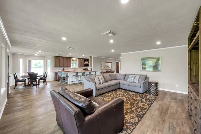 a living room with furniture