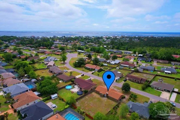 an aerial view of an outdoor space