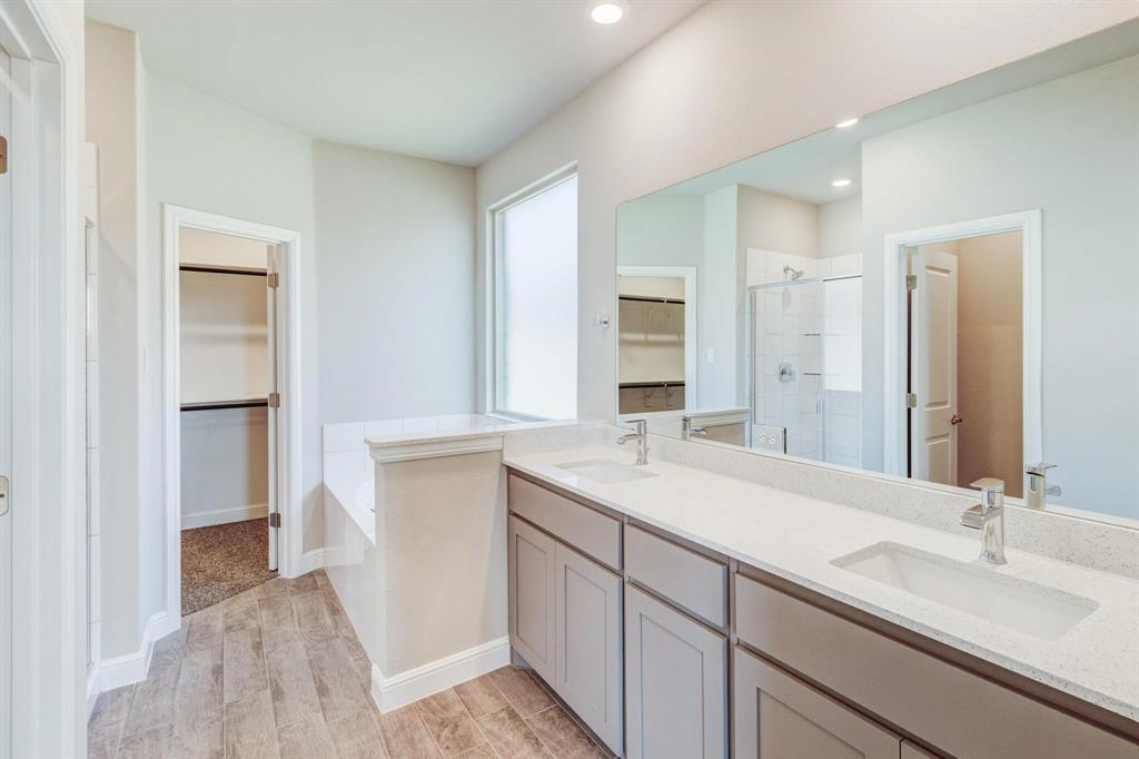 15524 Balham Pass Fort Worth, TX 76247 - Photo 6 of 10 a bathroom with a sink and a mirror