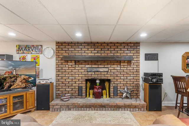 a view of a fireplace in a room