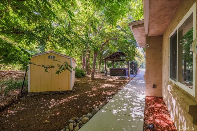 a house view with a backyard