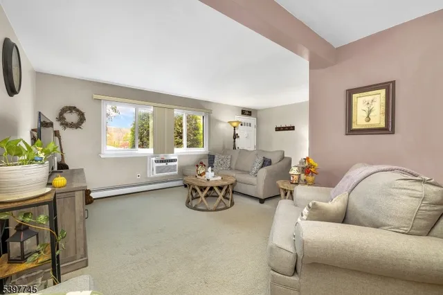 a living room with furniture flowerpot and window