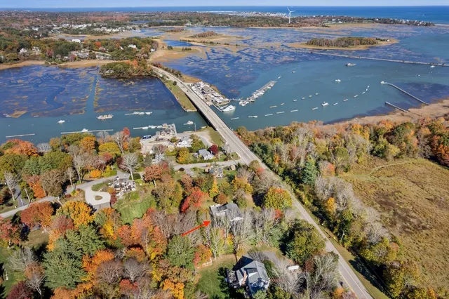 an aerial view of a house