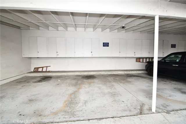 a view of a room with storage