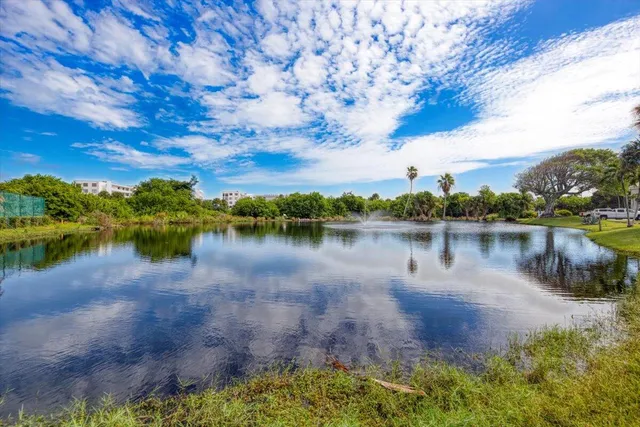 a view of a street with a big yard and large trees