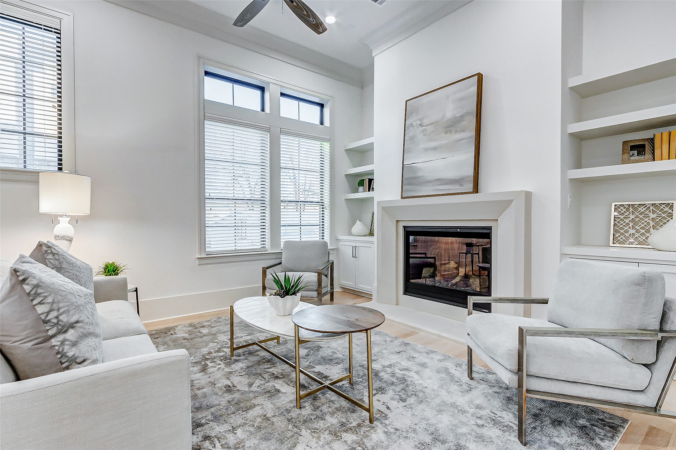 2122 Blalock Road, Unit B Houston, TX 77080 - Photo 12 of 48 a living room with furniture and a fireplace