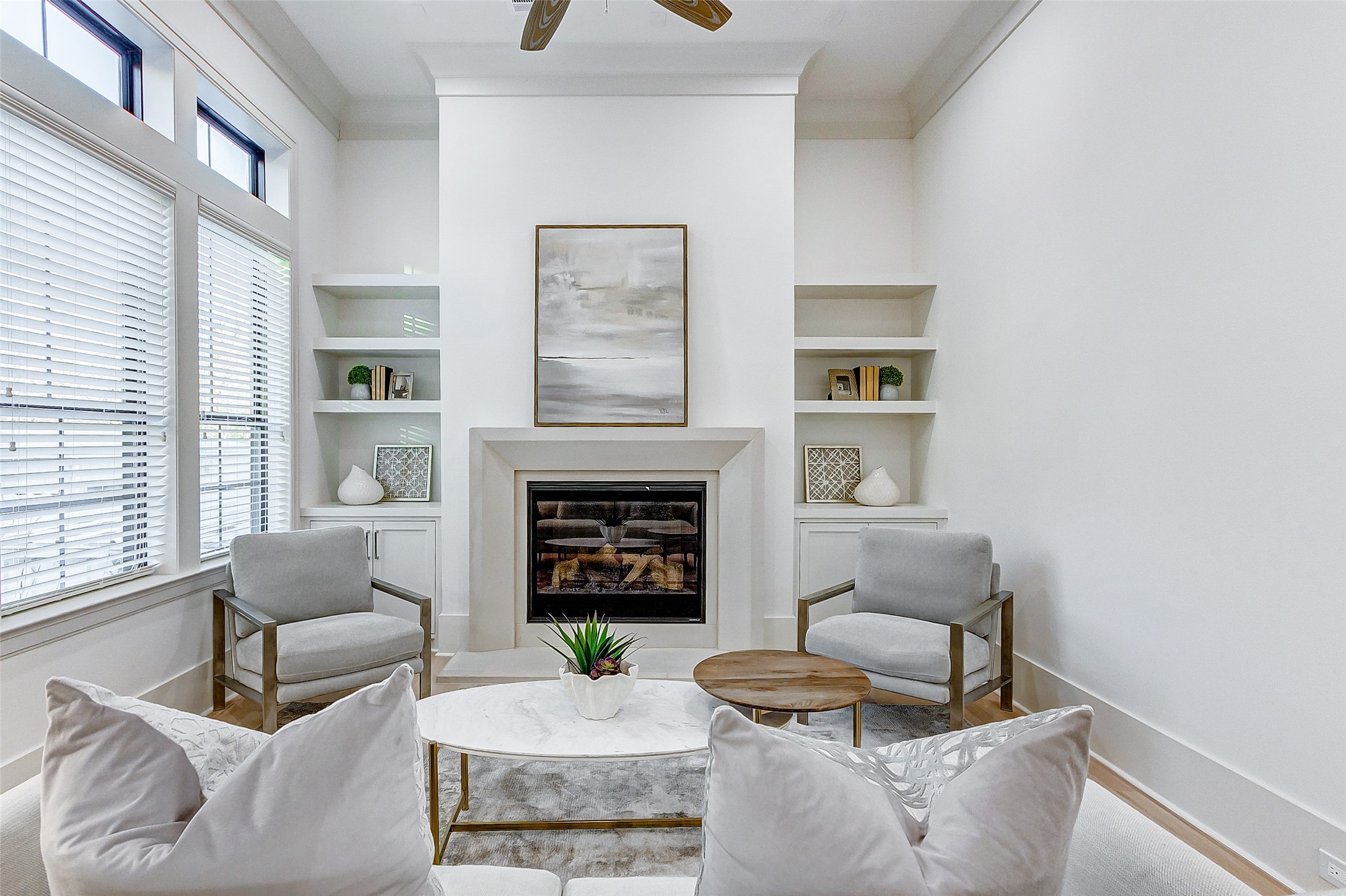 2122 Blalock Road, Unit B Houston, TX 77080 - Photo 13 of 48 a living room with furniture and a fireplace