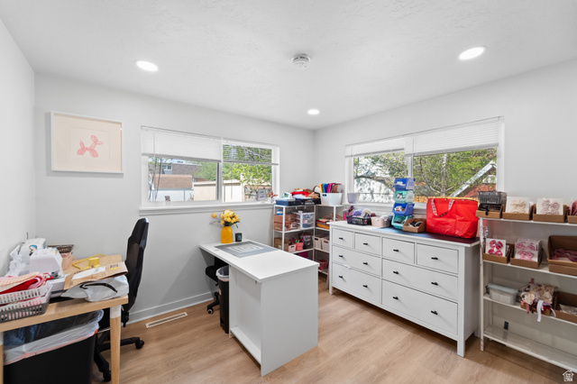 257 200 South Provo, UT 84606 - Photo 12 of 40 Home office with light wood finished floors and recessed lighting