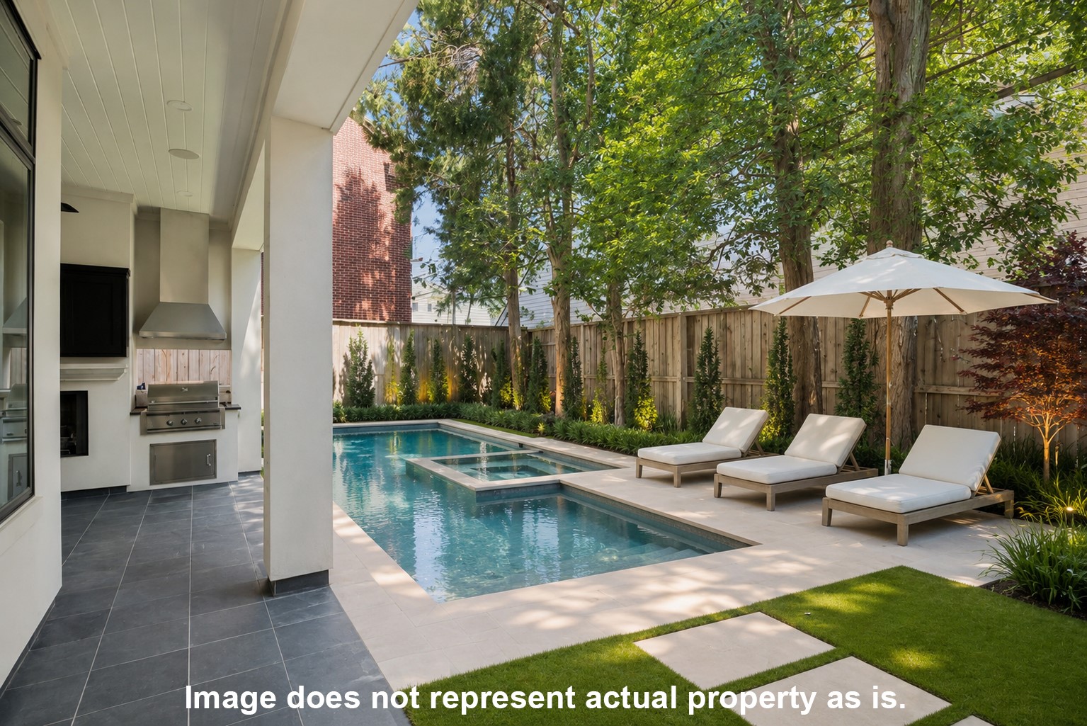 2117 Dickey Place Houston, TX 77019 - Photo 50 of 50 Virtual rendering of backyard with pool