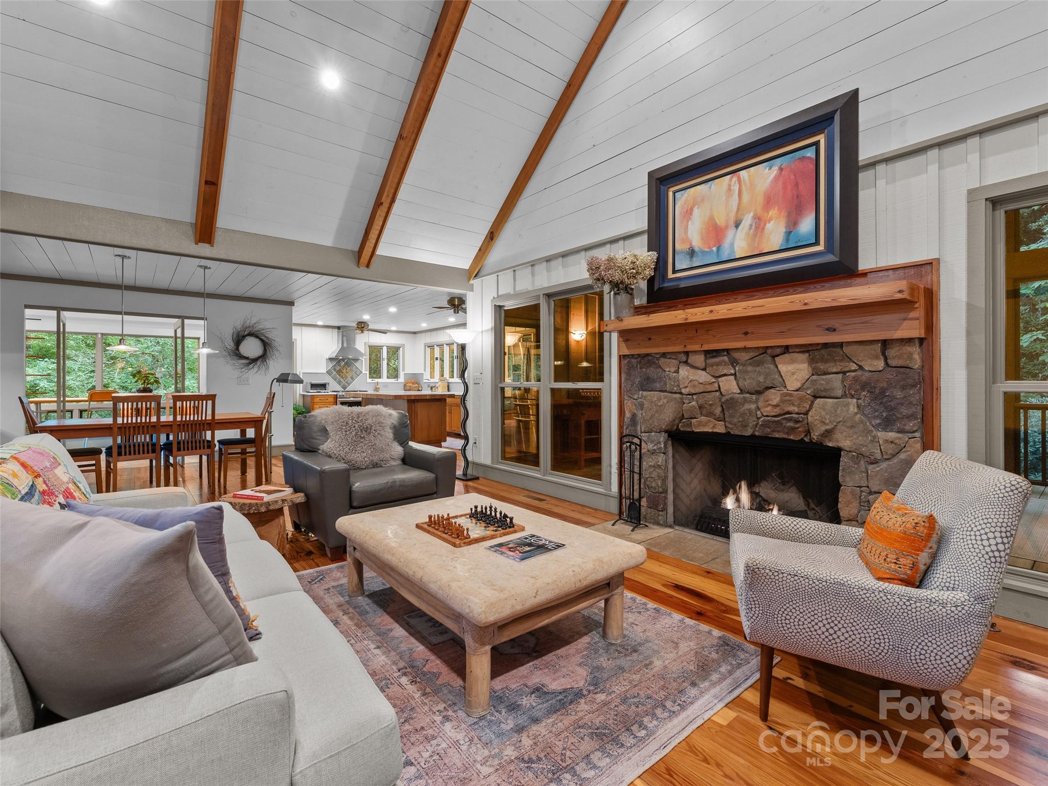 273 David's Trace Pisgah Forest, NC 28768 - Photo 11 of 48 a living room with furniture and a fireplace