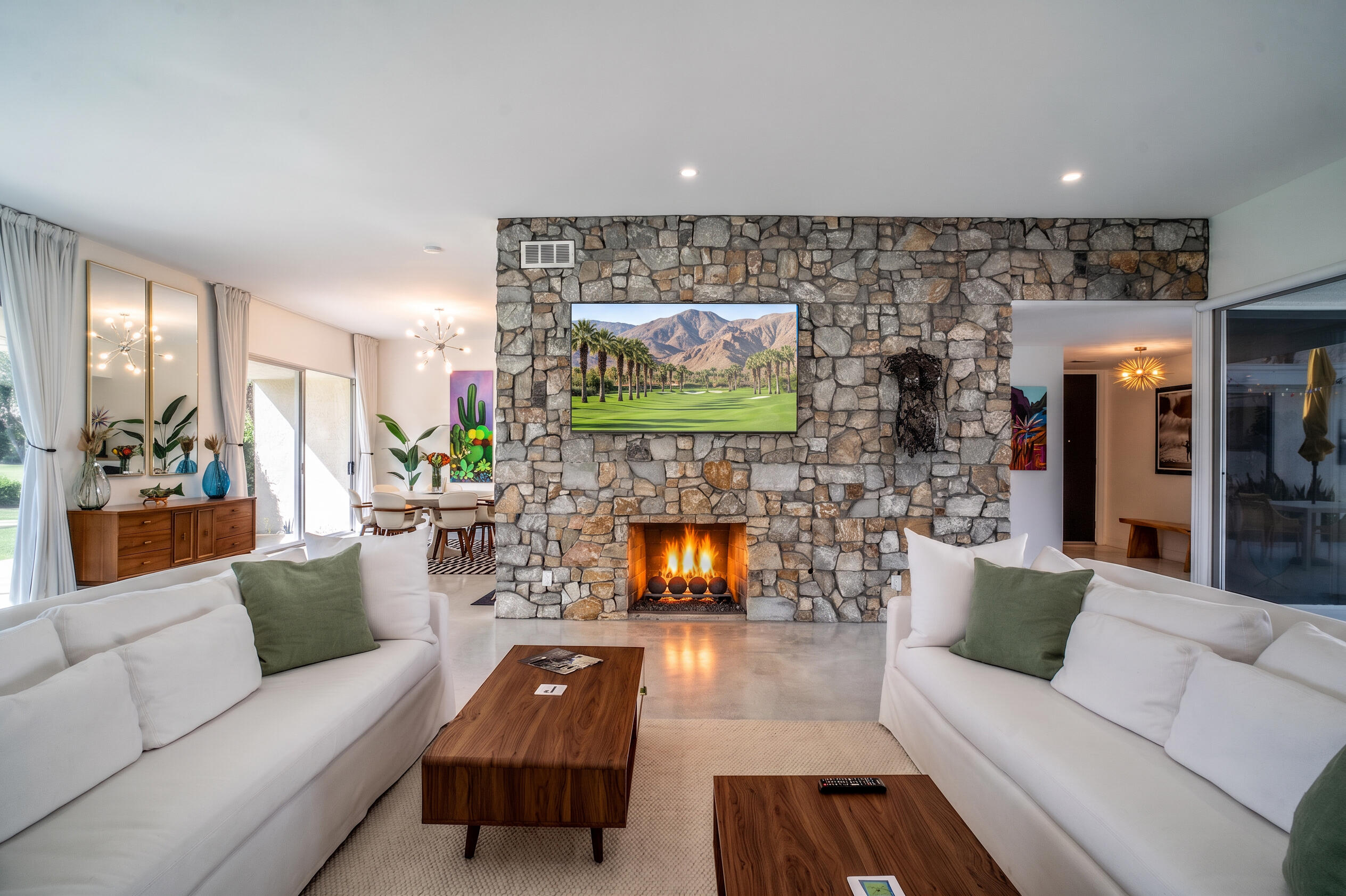 45705 Pawnee Road Indian Wells, CA 92210 - Photo 1 of 68 Living room fire TV