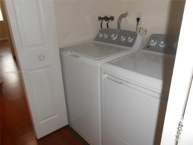 a close view of washer and dryer